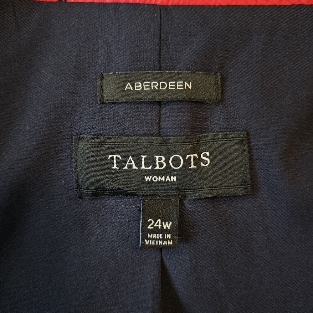 Talbots Aberdeen Jacquard Check Knit 1-Button Collared Blazer Womens Career 24W - Picture 8 of 12